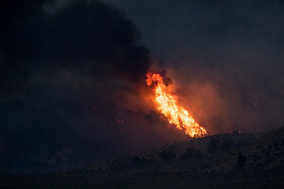 Wildfire on mountain